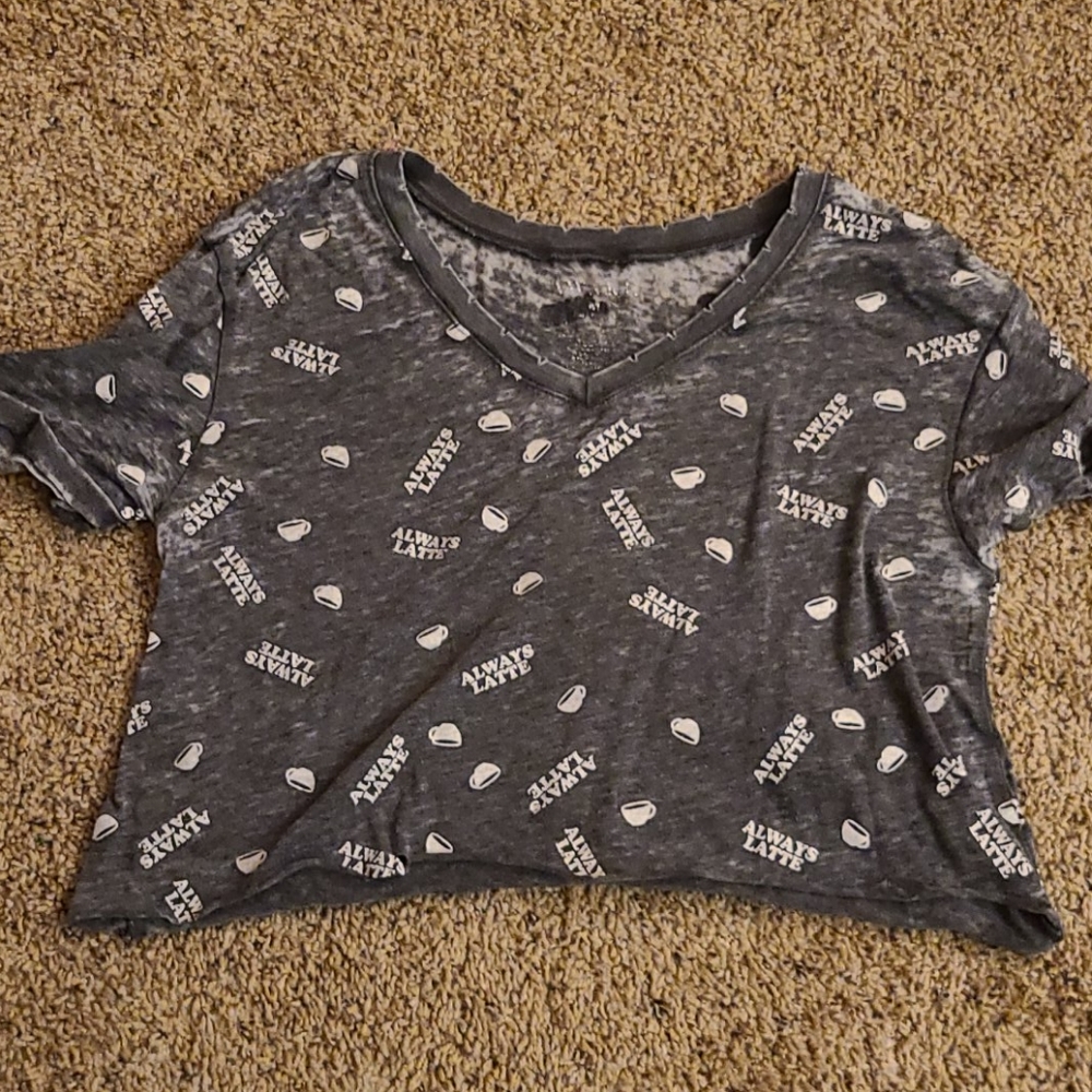Awake Gray 'Always Latte' Crop Top